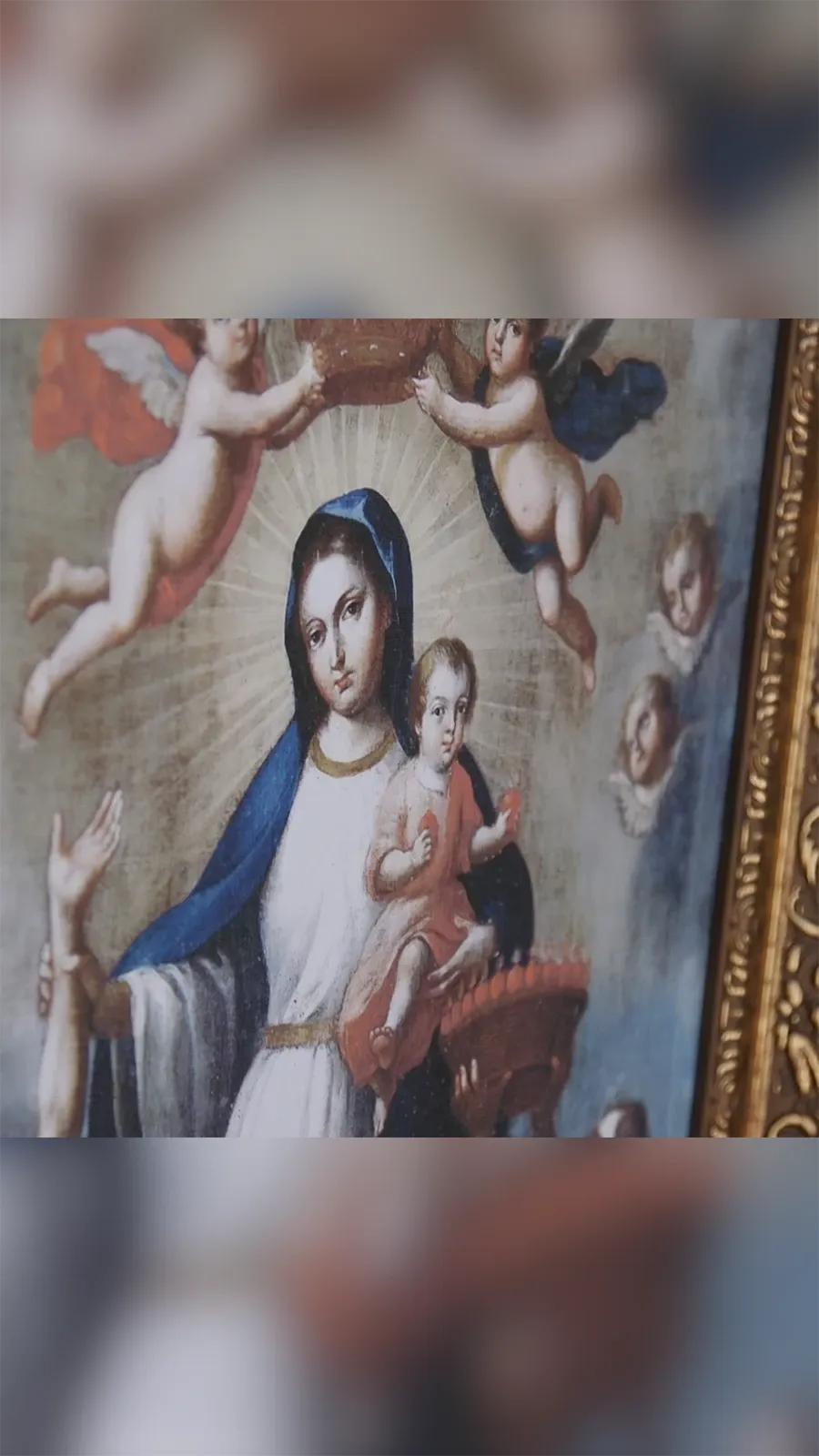 Close-up of Madonna de Lume in the restored processional vada