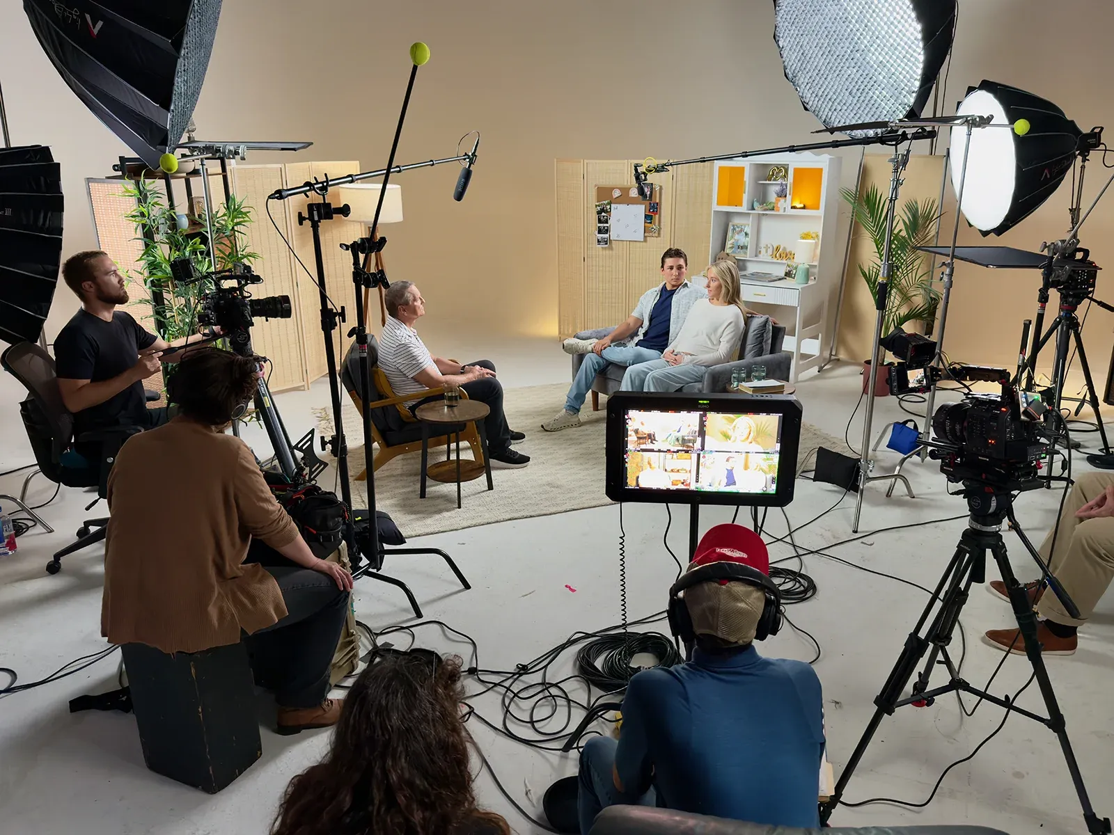 Film production crew capturing an interview for How to Save a Life